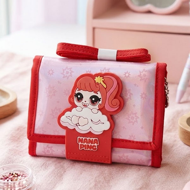 캐치티니핑 체리쉬 목걸이 지갑 나나핑 입체 어린이 반짝반짝 반지갑