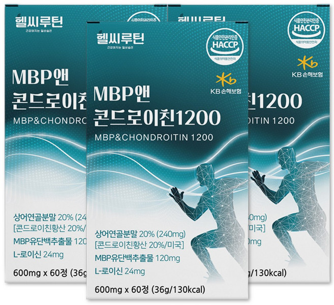 헬씨루틴 MBP 앤 콘드로이친 1200, 3개, 60정