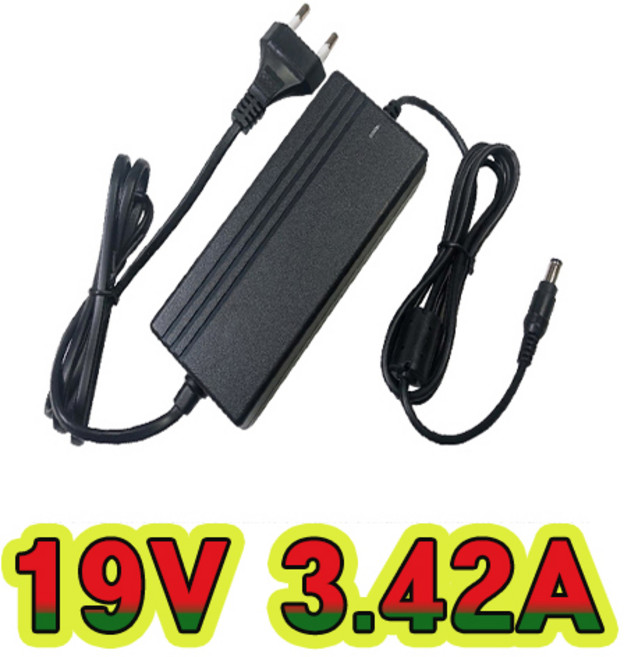 순흥전기 어댑터 19V 3.42A 전원선일체형 SMPS 19V 3420mA 어댑터 아답터 직류전원장치, 1개