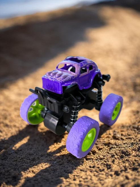 DFMEI 慣性越野車玩具超耐摔攀爬車模型兒童四驅車男孩玩具車寶寶小汽車, 1個, 慣性四驅車【紫】 ●:如圖