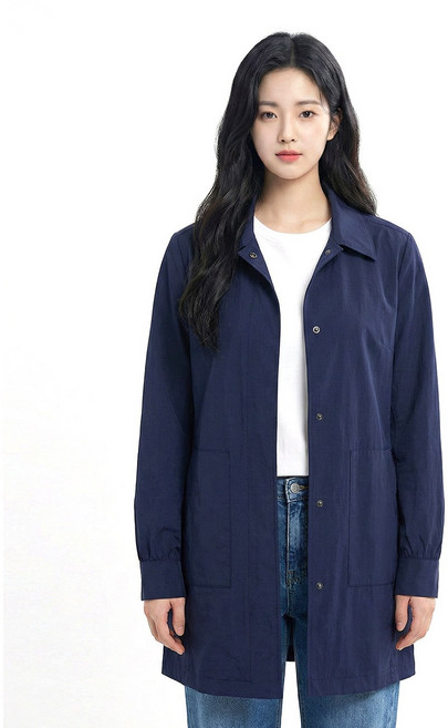 콜핑 여성 간절기 카라 경량 중기장 등산 봄 바람막이 자켓