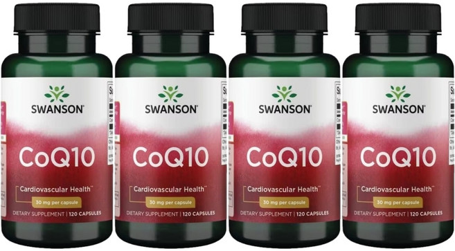 스완슨 큐젤 CoQ10 코큐텐 코엔자임 큐텐 Q10 비타민 E 30mg, 4팩, 120정