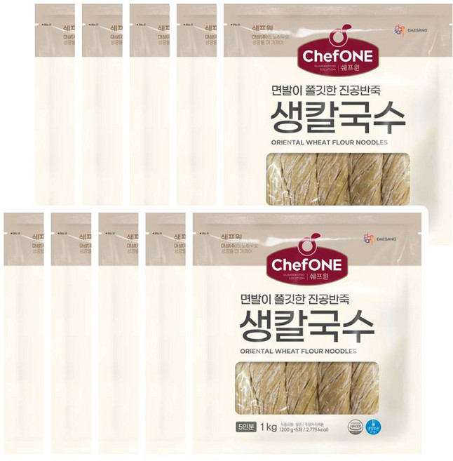 대상 쉐프원 생칼국수 1kg x 10봉지, 10개