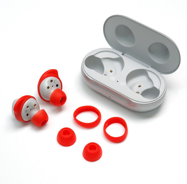 스페이스쉴드 갤럭시 버즈 플러스 호환 실리콘 이어캡 윙팁 이어팁, 레드, 갤럭시버즈플러스