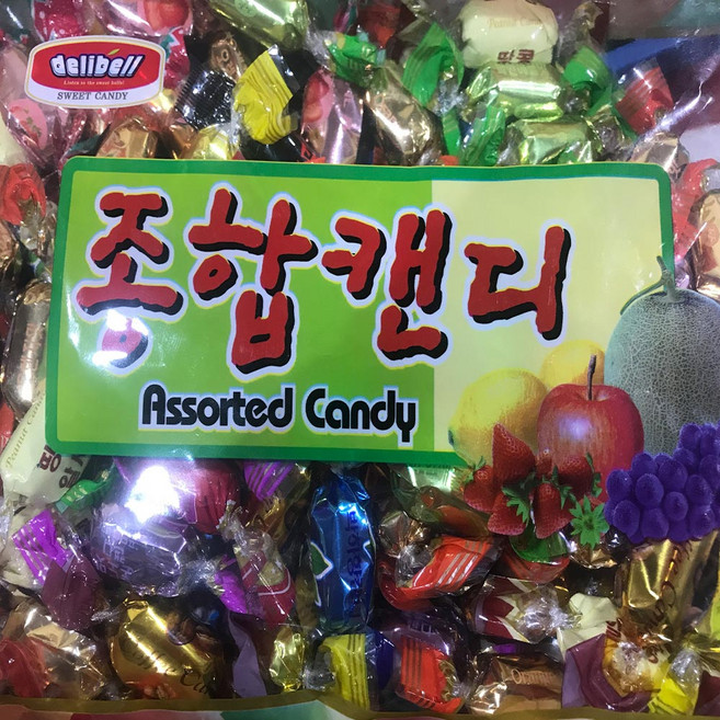 그린종합사탕1kg 과일농축액0.25%함유 대용량 업소용캔디사탕 과일사탕, 1개, 1kg