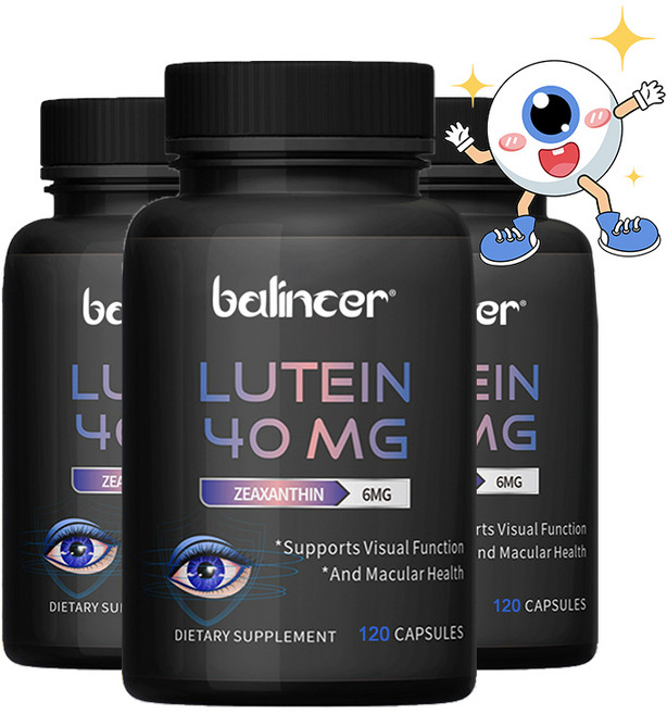 루테인 보충제 루테인 40mg 제아잔틴 6mg 함유 안구건조증 및 시력건강에 적합 유전자변형 아님 글루텐 무함유, 1개, 60회분