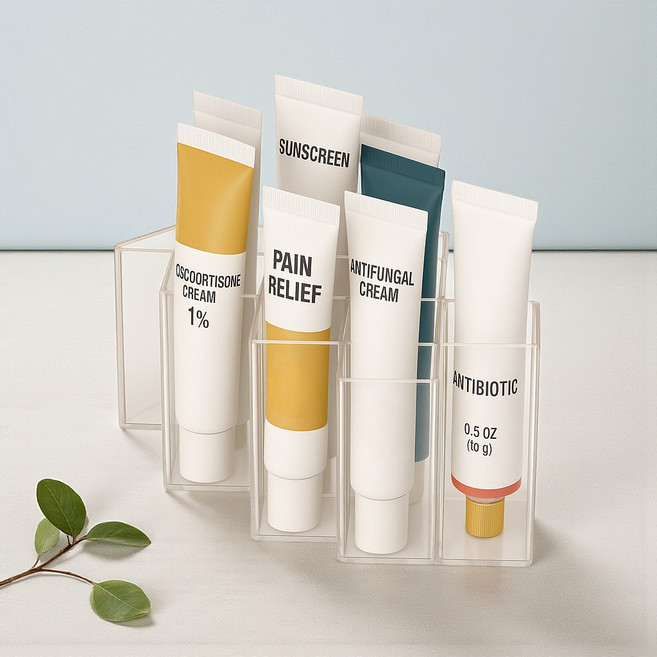 하루잡화 아크릴 화장품 립스틱 스탠딩 수납함, 투명, 1개