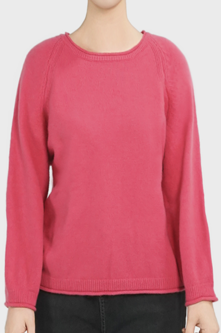 클레이스 밀라 편하게 입는 여성 라운드넥 니트 스웨터