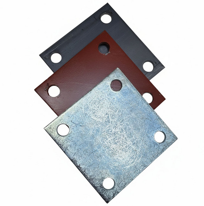 베이스판 철판 무처리 아연도금 사비 6T, 아연도금 6T 100x100