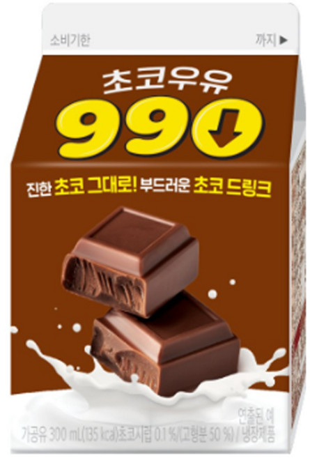 빙그레 990 초코우유, 12개, 300ml