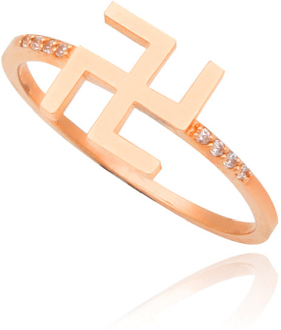 18k 만자 심플 레이어드 반지