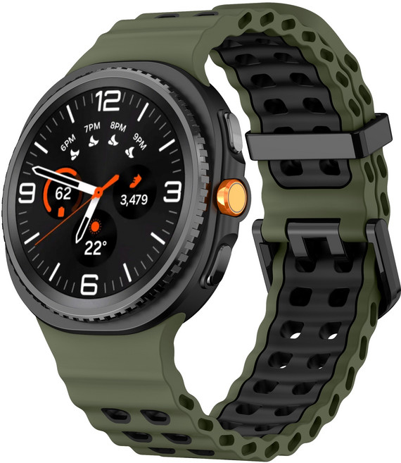 갤럭시워치 호환 울트라 8 스포츠 스트랩 마린 밴드40mm 44mm 45mm 43mm 47mm 42mm 46mm, 그린/블랙 