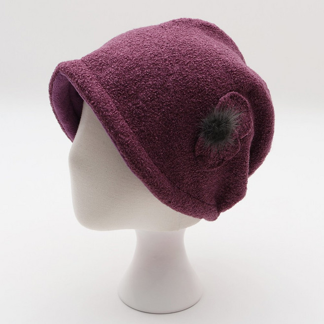 에스랑제이 울셜리 겨울 여성 중년 울 벙거지 엄마 할머니 항암 비니 모자