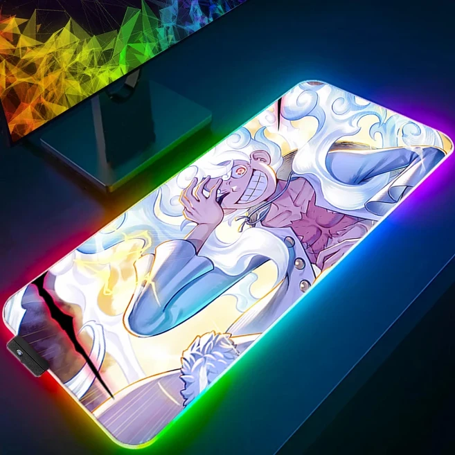 RGB 대형 마우스 패드 게이머 키보드 LED PC 컴퓨터 데스크 매트 원피스 루피 (CS GO LOL용), 01 빠른  Mainland, 04 350x250x3mm, 08 TK-0000007306