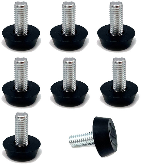 아이베란다 조절발 볼트 8mm 높이조절 보호대, 8개, 블랙