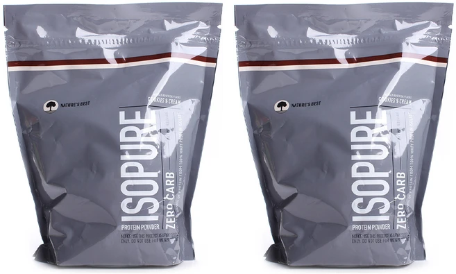 이소퓨어 제로 카브 프로틴 파우더 단백질 보충제 쿠키 & 크림, 2개, 454g - 쿠팡