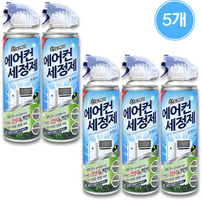 산도깨비 에어컨세정제 에어컨세척제 최신제조 무배, 330ml, 5개