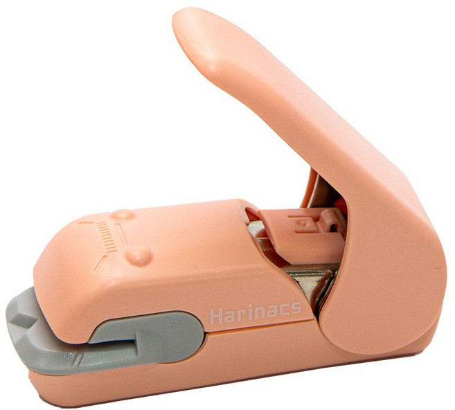 KOKUYO Harinacs Press 無針釘書機美壓板 台灣限定 明進文房具, 粉橙, 1個