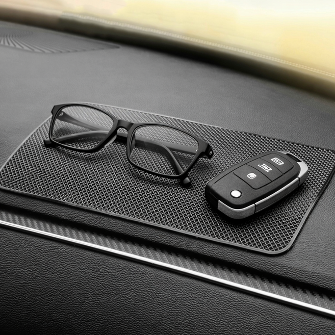 더나은생활 자동차 대시보드 착붙 논슬립 패드 세트 (네모+원형+사은품), 블랙, 1개, (네모(대)+원형)