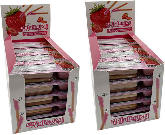 딥핑비스킷스틱 딸기 딥핑, 560g, 2박스