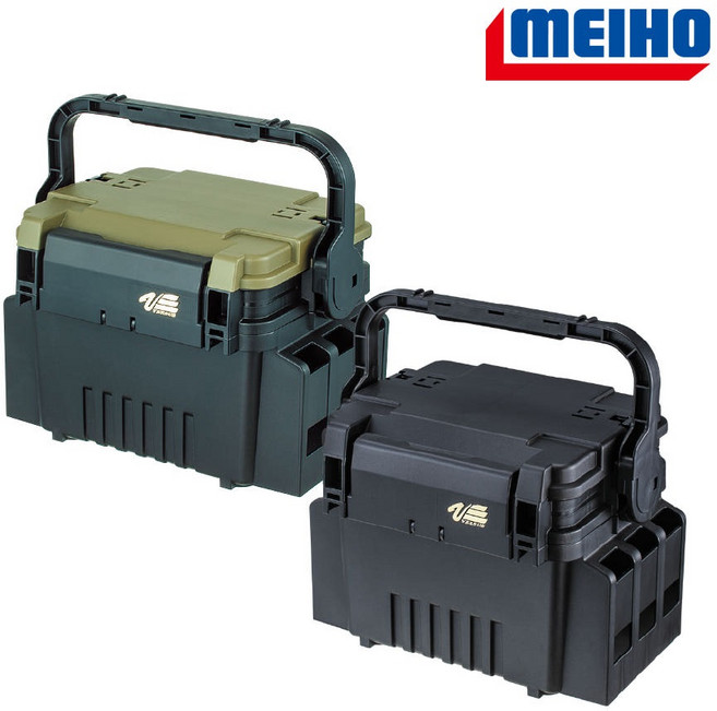 메이호 VS-7055N 그린투톤 / 블랙 루어 선상 쭈꾸미 갑오징어 광어 낚시 의자 채비 소형 태클박스, 1개, BLACK