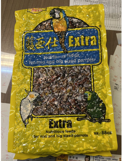 藍亞仕中大型有殼營養飼料 穀物堅果鸚鵡鳥飼料 保存期限至2026/08/31, 1個, 2.5L