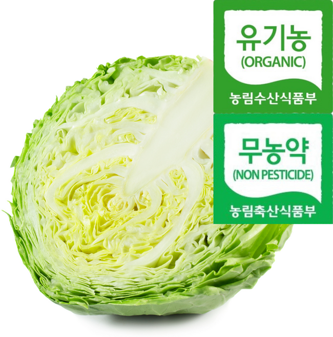 [농약안심최상품] 해독채소 아삭달큰 친환경 양배추, 1박스, 1kg