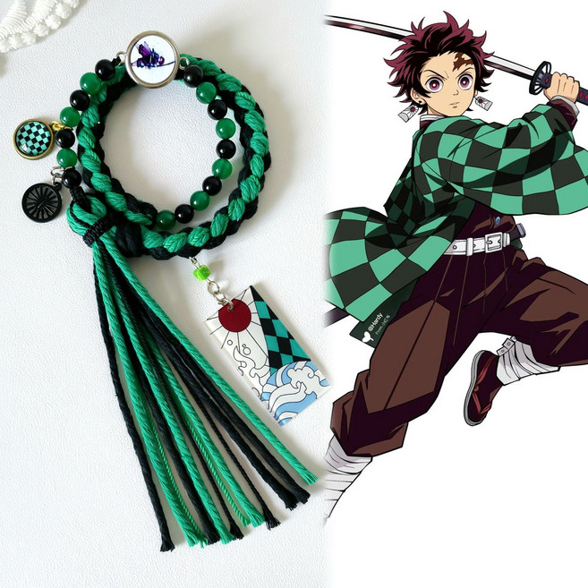 鬼滅之刃 棉繩雙圈手繩成品, 1個, 炭治郎【雙圈手繩】