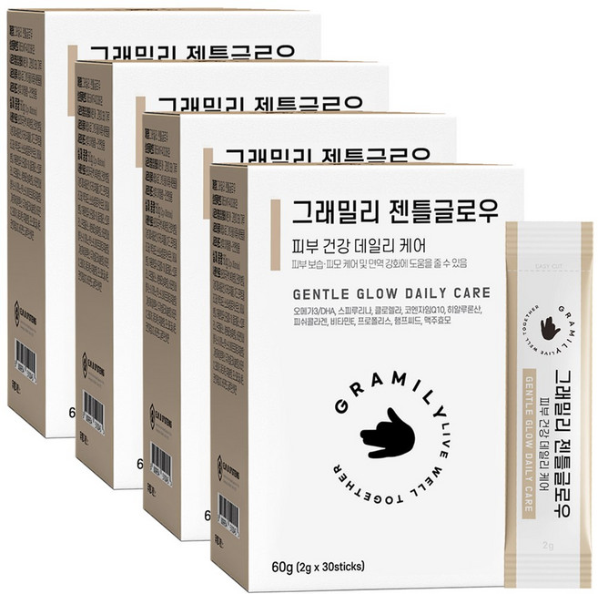 그래밀리 젠틀글로우 강아지 고양이 피부 피모 영양제, 피부/피모, 4개