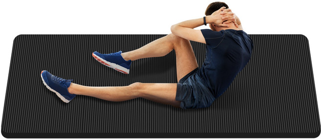 키스미스 NBR 요가매트 15/20mm 운동 매트 소음방지 홈트레이닝, 1세트, 블랙