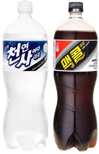 1+1 맥콜제로 + 천연사이다 제로 1.5L, 48개