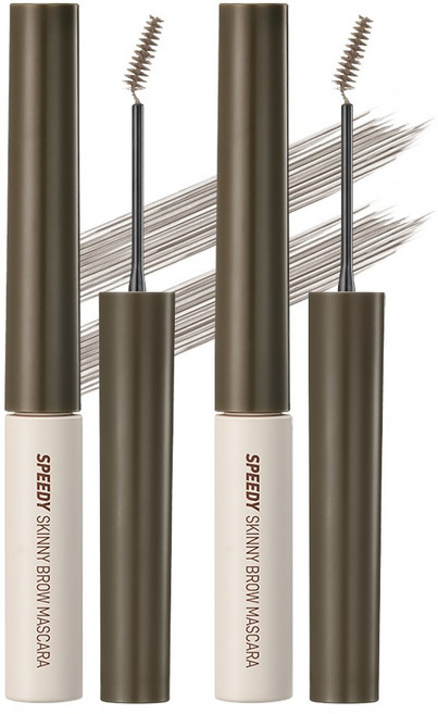 [1+1] 페리페라 스피디 스키니 브로우 마스카라, 03 내추럴브라운, 03 내추럴브라운, 2개, 혼합