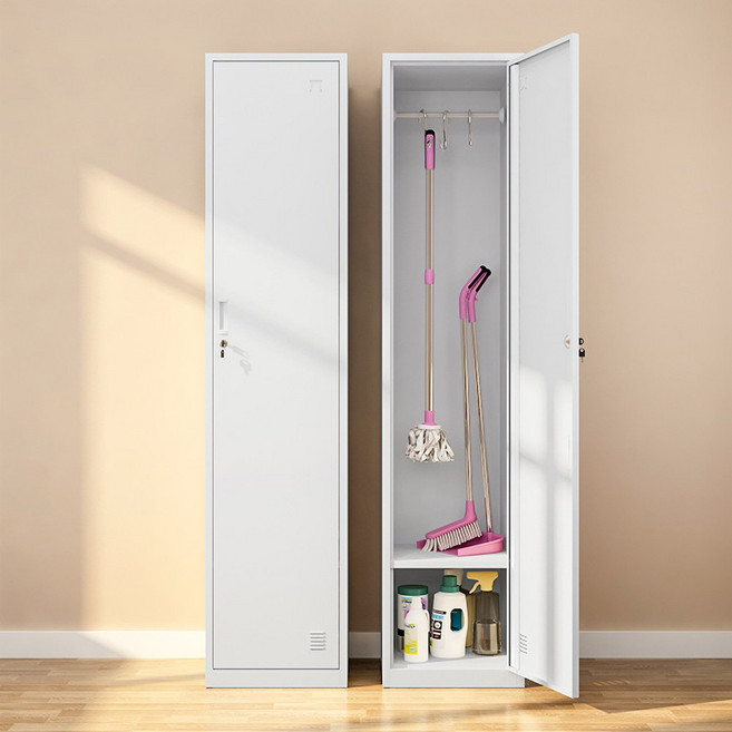 다목적 청소도구함 청소도구보관함 수납함, 오프화이트싱글도어