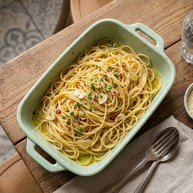[파격사은품] 루체 직사각 그라탕기 오븐접시 L, 오션그린, 1개