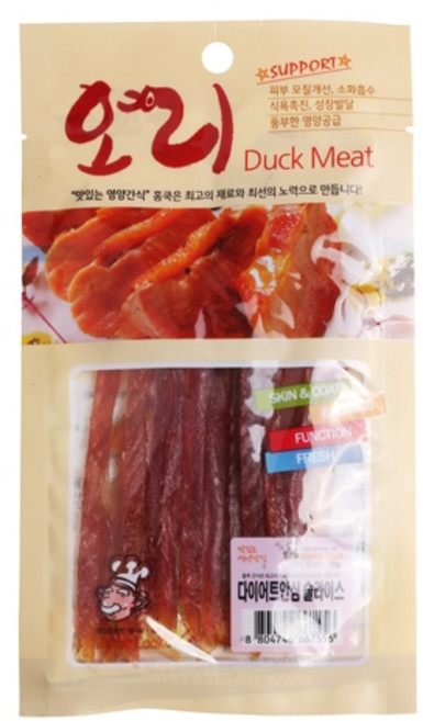 홈쿡 70g 강아지 간식 져키 사사미, 1개, 홈쿡 오리 다이어트 안심 슬라이스 70g