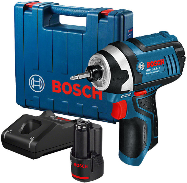 보쉬 임팩드릴 드라이버 GDR10.8V-LI 충전 10.8V 2.0Ah 배터리 1개세트, 1개