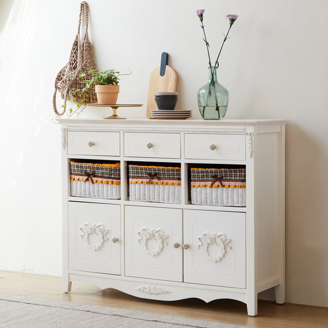 베스트리빙 로마 라탄 수납 서랍장/8단/9단/주방장식장 3color, 화이트, 9단