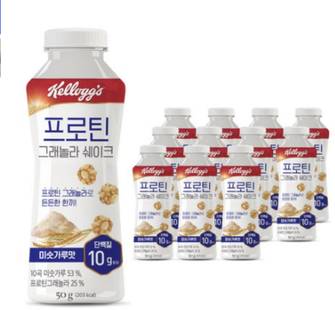 켈로그 프로틴그래놀라 쉐이크 미숫가루맛, 50g, 48개
