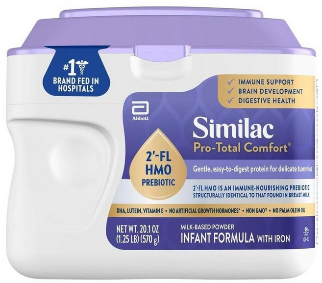 씨밀락 프로 토탈 콤포트 유아 분유 2'-FL HMO 프리바이오틱 철분 포함 570g, 1개