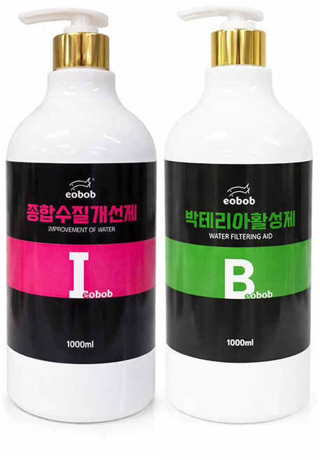 EOBOB 고급 프리미엄 골드 펌프형 대용량 1000ML 2개 2000ML 박테리아 활성제 / 종합수질개선제, 1개