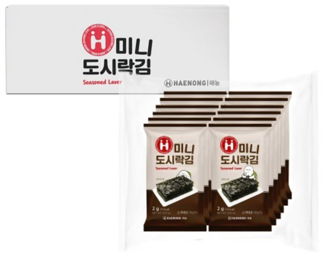 해농 미니 도시락김 2g X 100봉, 100개