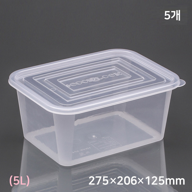 쿡앤락 밀폐 사각용기 5L, 1개, 밀폐용기 5L