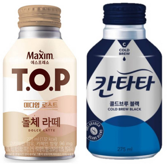 티오피 돌체 라떼 275mlx12캔+칸타타 콜드브루 블랙 275mlx12캔, 1개, 275ml