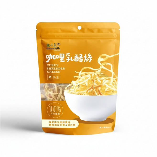 熱浪島 原味乳酪絲 75g 奶素, 1個, 咖哩乳酪絲(微微辣)