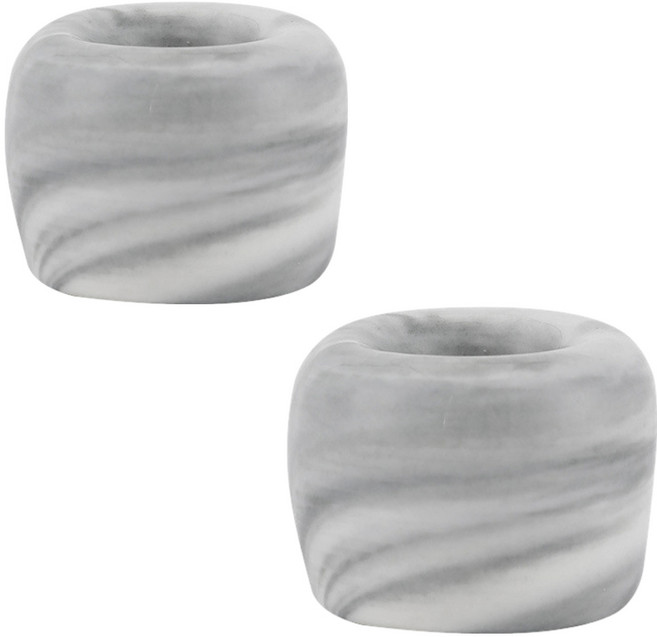 아르앤유 세라믹 마블 싱글 칫솔꽂이, 2개, 그레이