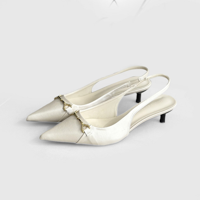 슈리오 여성 발편한 펌프스 슬링백 미들힐 4cm