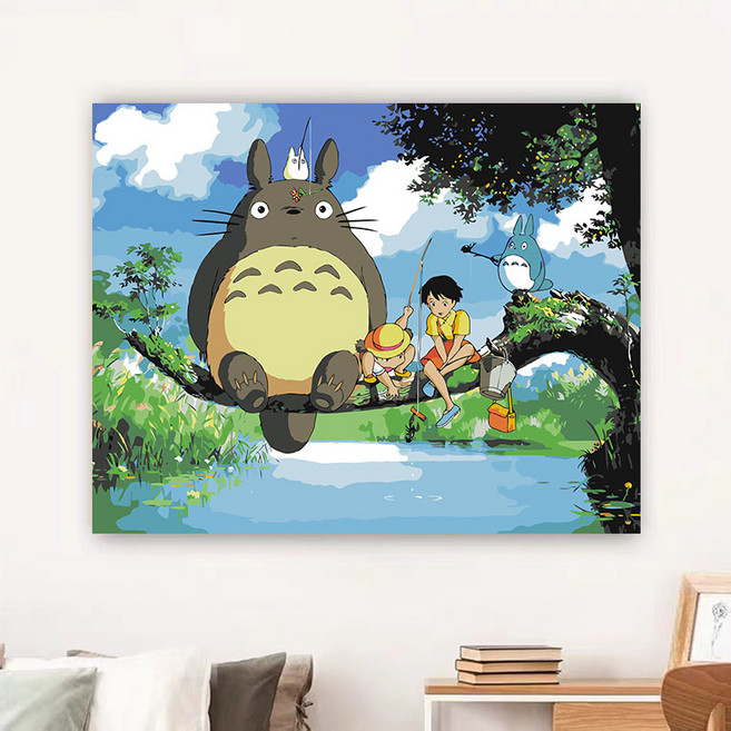 코지하루 DIY 그림그리기 캔버스 취미미술 컬러 일러스트 레트로, 지브리B 30x40 (B118), 1개