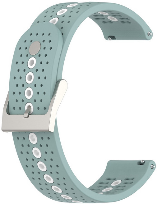 Garmin Venu 2 Plus 20mm 運動矽膠錶帶 雙色透氣錶扣式腕帶, 岩青白, 1個