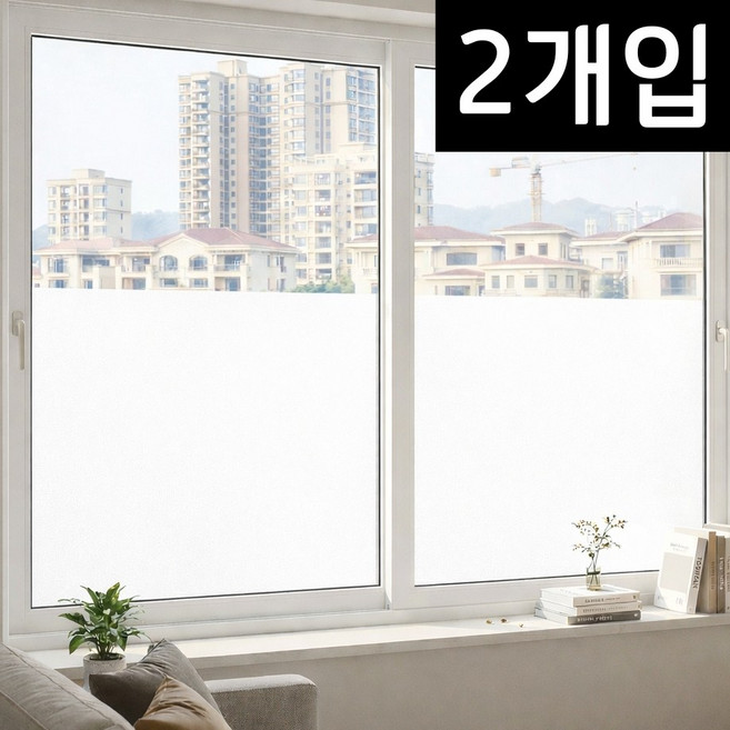 원앤미 무점착 유리창 창문 시트지, 화이트