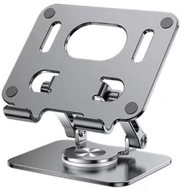 와이피 항공우주 등급 초경량 알루미늄 합금 소재 360도회전 접이식 휴대용 태블릿 갤럭시탭 아이패드 스탠드 거치대, 그레이